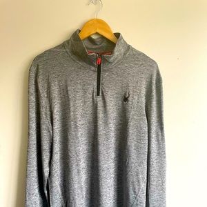 NWT Men’s Spyder XL Quarter Zip Grey Quick Dry Stretch